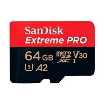 MEMORIA SANDISK MICRO SDXC 64GB EXTREME PRO 200MB/S 4K CLASE 10 A2 V30 C/ADAPTADOR (SDSQXCU-064G-GN6 [ SDSQXCU-064G-GN6MA ][ RAM-3869 ]