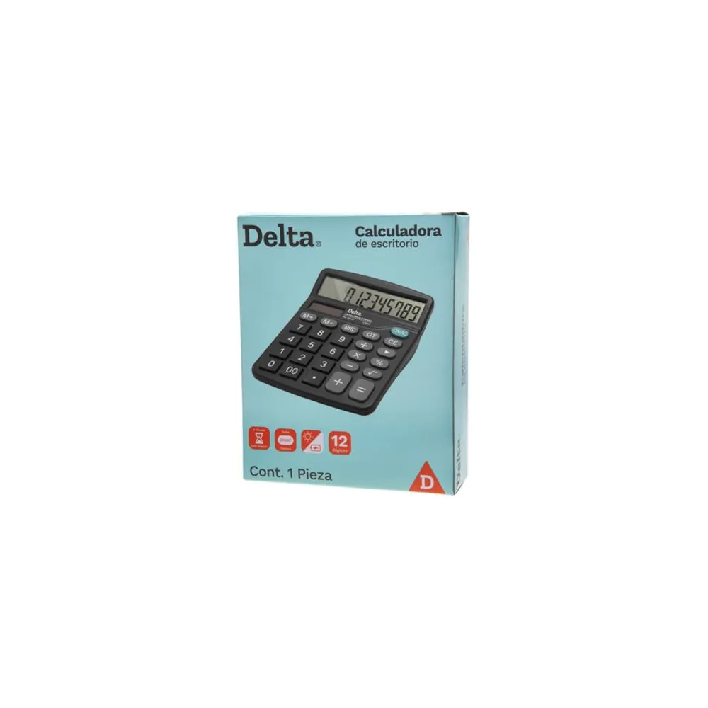 Calculadora Barrilito Delta Escritorio 12 Dígitos 17x14 cm Batería AA [ 7806CDE ]