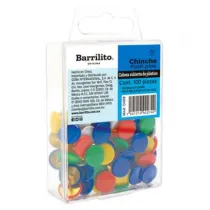 Tachuelas Barrilito Cabeza de Plástico Colores Surtidos C/100 Pzas [ CH09 ]