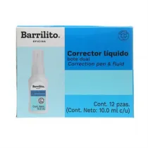 Corrector Líquido Barrilito Dual Bote 10ml 1 Pza [ CL10 ]