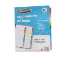 SEPARADOR ACCO TAB 10 DIV CEJA COLOR SIN NUMERACION [ P2457 ]