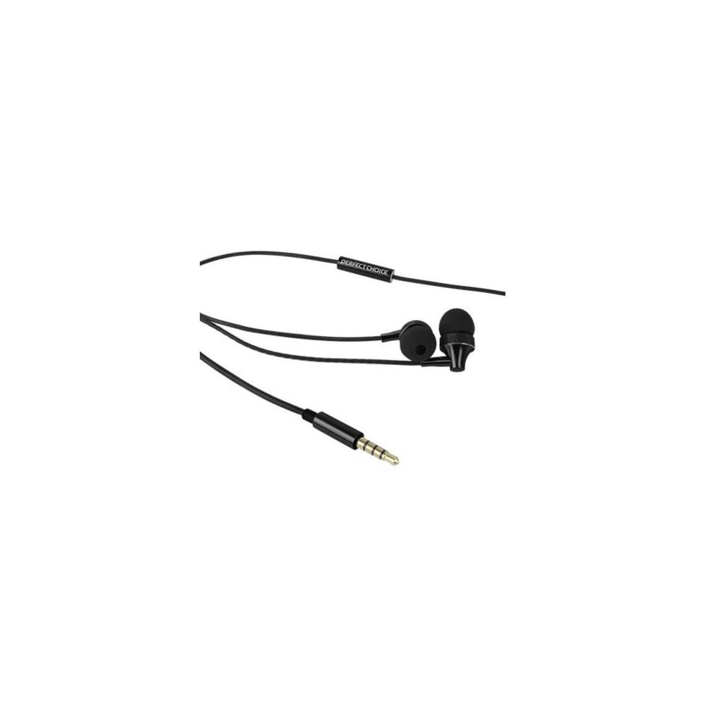 AUDIFONOS PERFECT CHOICE IN EAR C/MICROFONO STRETTO NEGRO [ PC-116608 ]