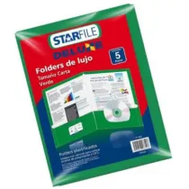 Folder Mapasa Deluxe Carta 24x30 Color Verde C/5 Pzas [ PY1063 ]