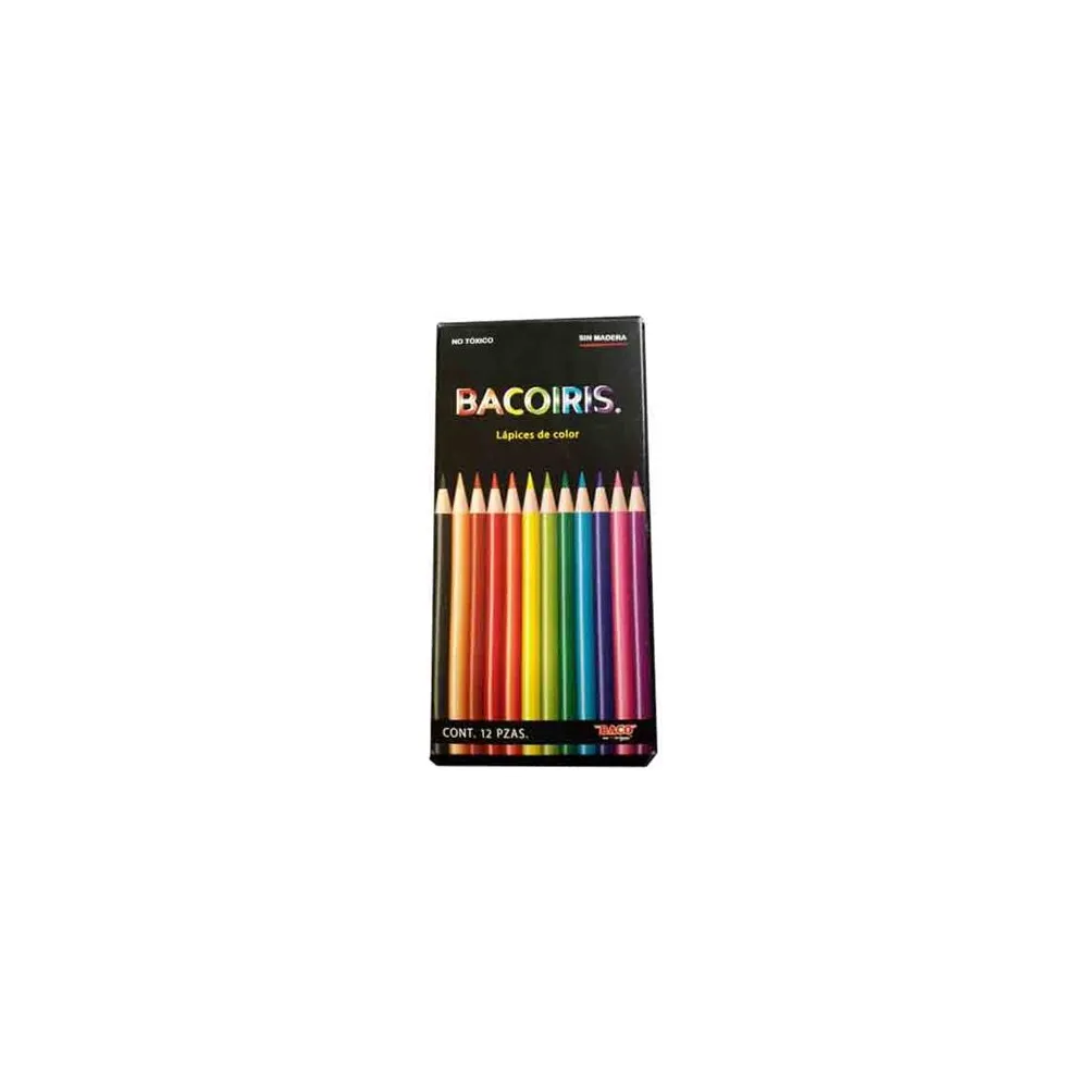 Colores Baco Bacoiris Largos Caja C/12 Pzas [ LP001 ]