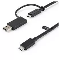 CABLE USB TIPO C DE 1M CON ADAPTADOR USB-A, USB-C A C , USB-A A C, CABLE USB C 2 EN 1 PARA DOCKS HIB [ USBCCADPUSBCCADP ][ CB-2684 ]