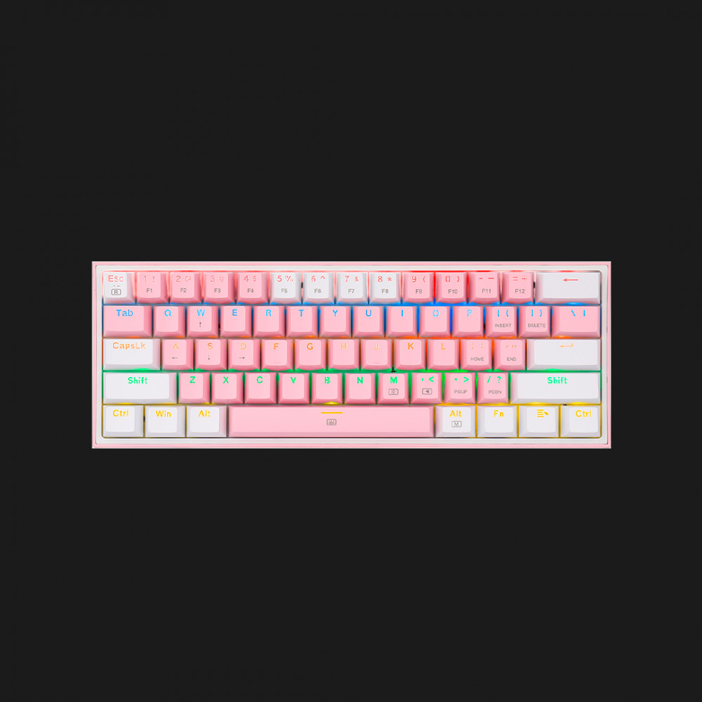 Teclado mecánico 60% Fizz Rainbow K617 - Pink/White [ 8800-0176 ]