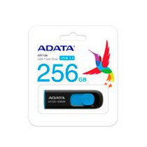 MEMORIA ADATA 256GB USB 3.2 UV128 RETRACTIL NEGRO AZUL (AUV128-256G-RBE) [ AUV128-256G-RBE ][ RAM-3936 ]