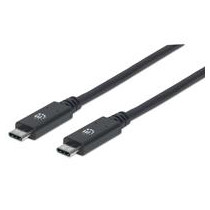 CABLE USB,MANHATTAN,355223,-C V3.1, C-C 1.0M NEGRO 10GBPS 5A [ 355223 ][ CB-1496 ]