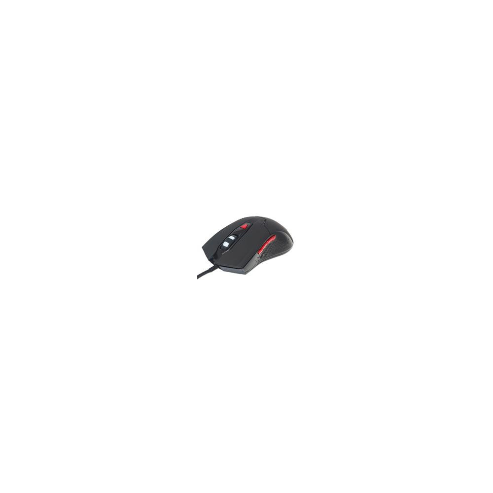 MOUSE OPTICO GAMING,MANHATTAN,176071, USB 6 BOTONES NEGRO C/LUZ [ 176071 ][ MS-1302 ]