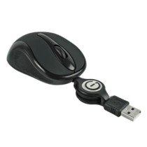 Mini Mouse Easy Line Óptico Retráctil Alámbrico 1000dpi Color Negro [ EL-993346 ]
