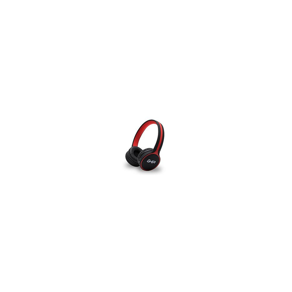 AUDIFONOS DIADEMA BLUETOOTH GHIA N1 HIFI SOUND NEGRO/ROJO 10M ALCANCE BT 4.2 BATERIA 300MAH [ GAC-104 ][ SPK-1546 ]