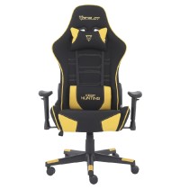 SILLA GAMER DE TELA OCELOT/ COLOR AMARILLA CON NEGRO / BASE REFORZADA DE NYLON/ DESCANSA BRAZOS AJUS [ OST-WILD-YELLOW ][ AC-10015 ]