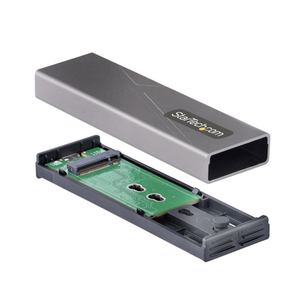 GABINETE EXTERNO USB-C 10GBPS A NVME M.2 O SSD M.2 SATA SIN HERRAMIENTAS PARA SSD M.2 NGFF PCIE/SATA [ M2-USB-C-NVME-SATA ][ AC-10064 ]