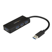 HUB USB 3.0 DE 4 PUERTOS - CONCENTRADOR PORTATIL USB 3.0 SUPERSPEED DE 4 PUERTOS DE 5GBPS CON CARGA  [ ST4300MINI ][ AC-10246 ]