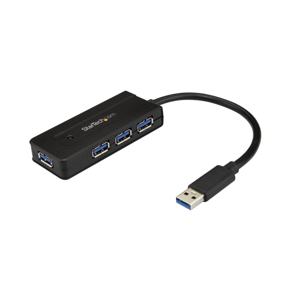 HUB USB 3.0 DE 4 PUERTOS - CONCENTRADOR PORTATIL USB 3.0 SUPERSPEED DE 4 PUERTOS DE 5GBPS CON CARGA  [ ST4300MINI ][ AC-10246 ]