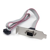 ADAPTADOR DE 0.4M HEADER CABEZAL BRACKET SERIE SERIAL DB9 RS232 A IDC 10 PINES PLACA BASE PERFIL BAJ [ PLATE9M16LP ][ AC-10275 ]