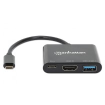 DOCKING USB,MANHATTAN,130622,-C  3 PTOS, HDMI, USB-C PD/USBV3.2 [ 130622 ][ AC-10844 ]