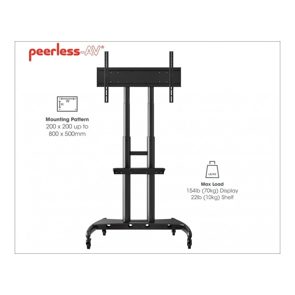 SOPORTE MOVIL PEERLESS PR560M PARA PANTALLA PLANAS SMARTMOUNT DE 55 A 86 PULGADAS Y 75 KG DE CAPACID [ PR560M ][ AC-10967 ]