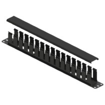 ORGANIZADOR DE CABLES NORTH SYSTEM 1 U.R. SENCILLO HORIZONTAL 19 PULGADAS DUCTO 1.5X2 PULGADAS NEGRO [ NORTH105-BKL ][ AC-5531 ]