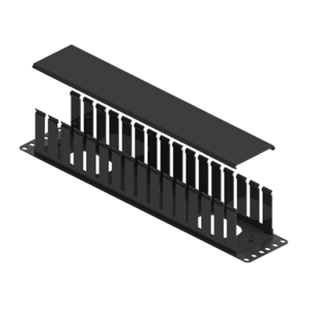 ORGANIZADOR DE CABLES NORTH SYSTEM 2 U.R. SENCILLO HORIZONTAL 19 PULGADAS DUCTO 3X3 PULGADAS NEGRO L [ NORTH109-BKL ][ AC-5533 ]