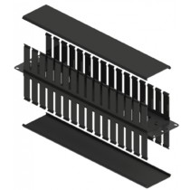 ORGANIZADOR DE CABLES NORTH SYSTEM 2 U.R. DOBLE HORIZONTAL 19 PULGADAS NEGRO LISO [ NORTH111-BKL ][ AC-6006 ]