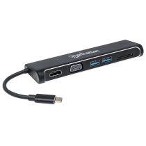 DOCKING,MANHATTAN,152631,4-1,USB-C A HDMI VGA 2 USB 3.1 LECTOR TARJETAS SD M-H [ 152631 ][ AC-6445 ]