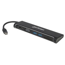 DOCKING,MANHATTAN,152631,4-1,USB-C A HDMI VGA 2 USB 3.1 LECTOR TARJETAS SD M-H [ 152631 ][ AC-6445 ]