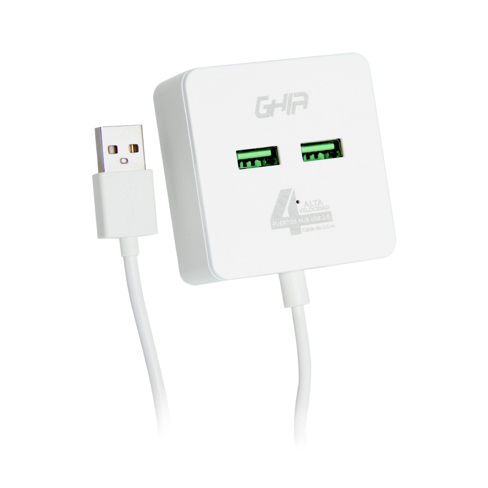 HUB USB 2.0 GHIA DE 4 PUERTOS / TRANSFERENCIA DE DATOS/CABLE 0.50 CM [ GAC-168 ][ AC-7340 ]