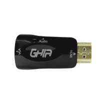 ADAPTADOR GHIA CONVERTIDOR DE VIDEO HDMI MACHO A VGA HEMBRA CON AUDIO [ ADAP-1 ][ AC-7504 ]