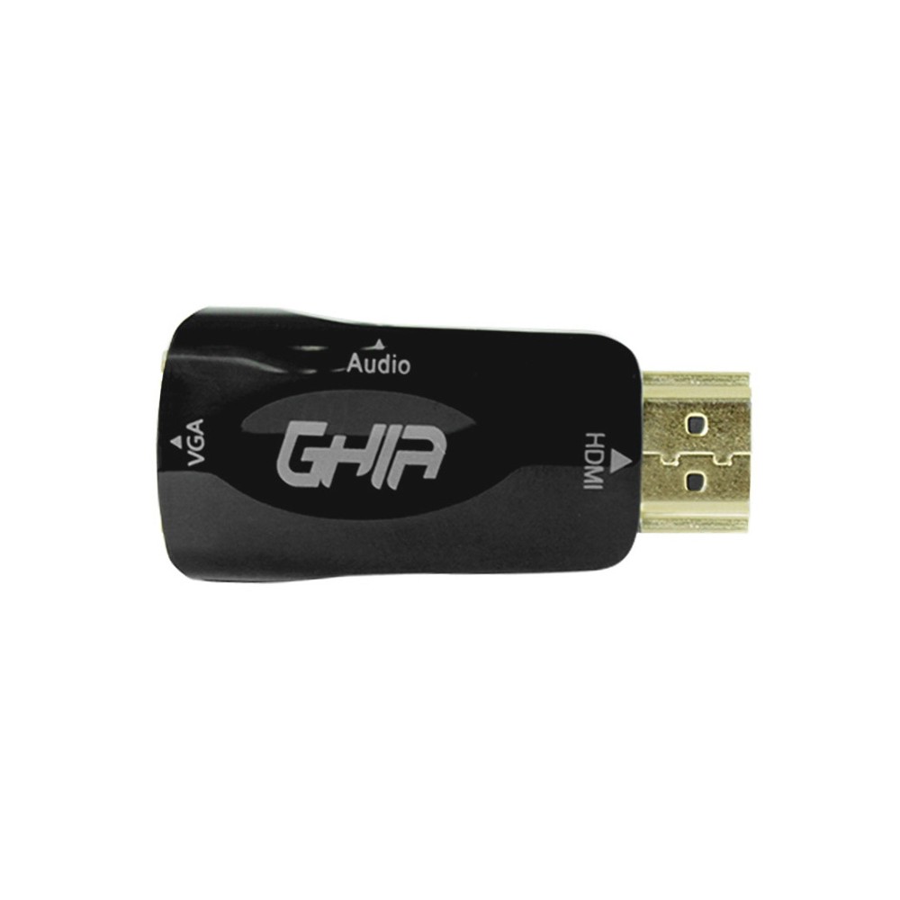 ADAPTADOR GHIA CONVERTIDOR DE VIDEO HDMI MACHO A VGA HEMBRA CON AUDIO [ ADAP-1 ][ AC-7504 ]