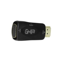 ADAPTADOR GHIA CONVERTIDOR DE VIDEO HDMI MACHO A VGA HEMBRA CON AUDIO [ ADAP-1 ][ AC-7504 ]