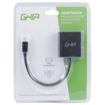 ADAPTADOR GHIA CONVERTIDOR DE VIDEO MINI DISPLAYPORT MACHO A VGA HEMBRA [ ADAP-10 ][ AC-7597 ]