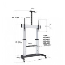 SOPORTE TV,MANHATTAN,461672, TIPO CARRO 100KG, 60 A 100 [ 461672 ][ AC-9448 ]