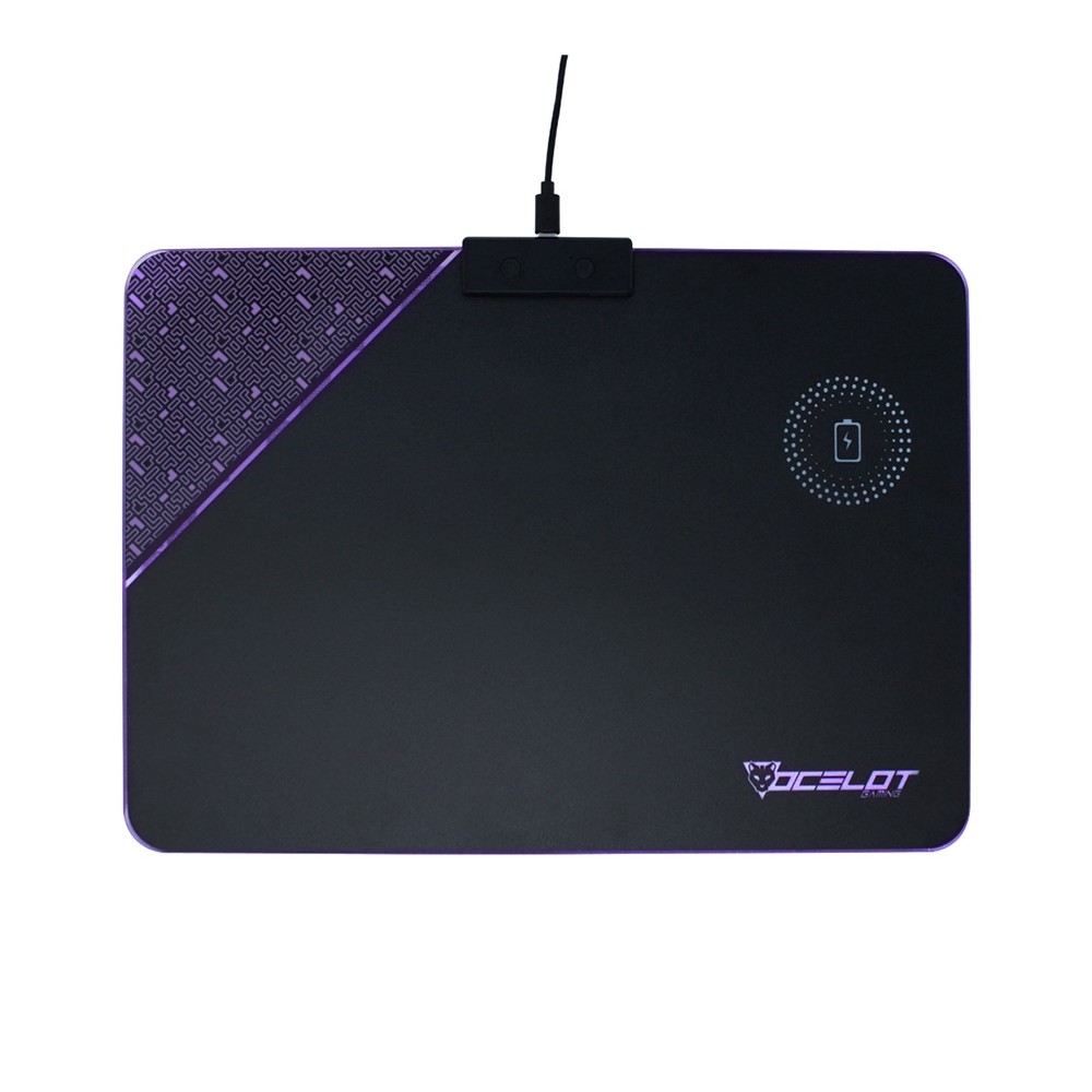 OCELOT MOUSE PAD RIGIDO TIPO RGB, CARGA INALAMBRICA PARA SMARTPHONES, CONEXIN MEDIANTE USB PLUG AND  [ OMPR01 ][ AC-9572 ]