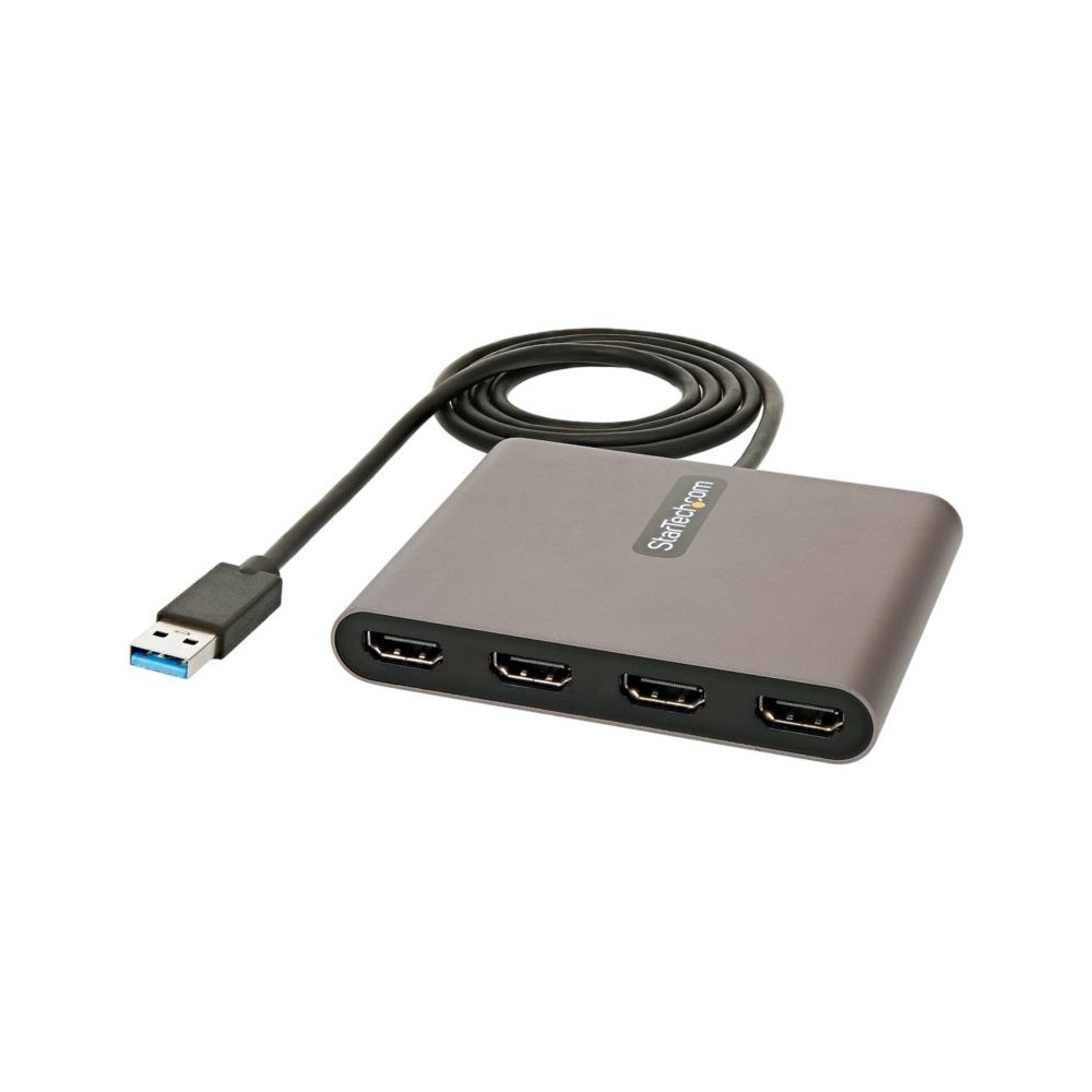 ADAPTADOR DE VIDEO EXTERNO - TARJETA DE VIDEO EXTERNA - DONGLE LLAVE USB-A 3.0 A 4X HDMI - 1080P A 6 [ USB32HD4 ][ AC-9726 ]