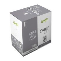 BOBINA DE CABLE MARCA GHIA CAT5E UTP CCA COLOR GRIS 24 AWG 305M 1000FT CERTIFICACION CE / ROHS [ GCB-001 ][ CB-1140 ]