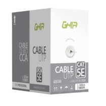 BOBINA DE CABLE MARCA GHIA CAT5E UTP CCA COLOR GRIS 24 AWG 305M 1000FT CERTIFICACION CE / ROHS [ GCB-001 ][ CB-1140 ]