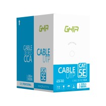 BOBINA DE CABLE MARCA GHIA CAT5E UTP CCA COLOR AZUL 24 AWG 305M 1000FT CERTIFICACION CE / ROHS [ GCB-002 ][ CB-1141 ]