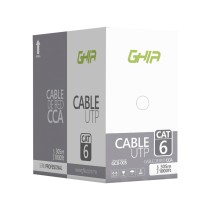 BOBINA DE CABLE MARCA GHIA CAT6 UTP CCA COLOR GRIS 23 AWG UTP 305M 1000FT CERTIFICACIN CE / ROHS [ GCB-005 ][ CB-1143 ]