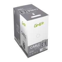 BOBINA DE CABLE MARCA GHIA CAT6 UTP CCA COLOR GRIS 23 AWG UTP 305M 1000FT CERTIFICACIN CE / ROHS [ GCB-005 ][ CB-1143 ]