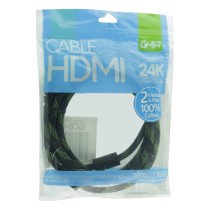 CABLE HDMI GHIA 2 MTS REFORZADO PARA USO RUDO COBRE 4K A 24HZ ETHERNET BOLSA [ GCB-022 ][ CB-1197 ]