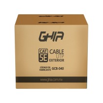 BOBINA DE CABLE EXTERIOR MARCA GHIA CAT5E SIN GEL UTP CCA 305M 1000FT CERTIFICACIN CE / ROSH [ GCB-040 ][ CB-1665 ]