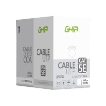 BOBINA DE CABLE MARCA GHIA CAT5E UTP CCA COLOR GRIS 24 AWG 100M 328FT CERTIFICACION CE / ROHS [ GCB-044 ][ CB-1668 ]