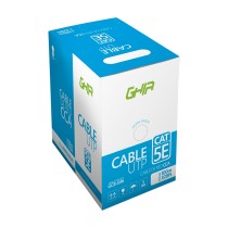 BOBINA DE CABLE MARCA GHIA CAT5E UTP CCA COLOR BLANCO 24 AWG 100M 328FT CERTIFICACION CE / ROHS [ GCB-046 ][ CB-1670 ]