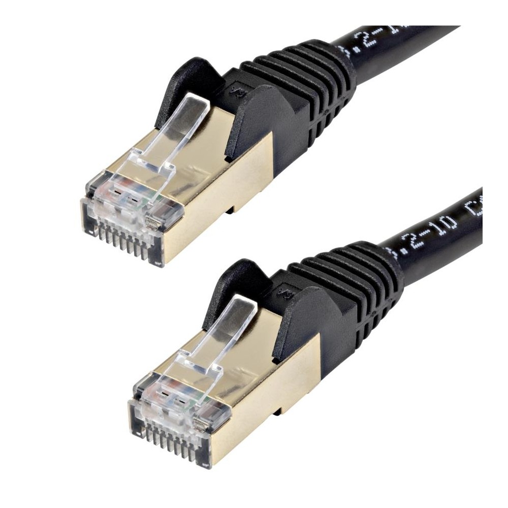 CABLE DE 1M CAT6A ETHERNET NEGRO - CABLE DE RED 10GB CAT6A SNAGLESS BLINDADO RJ45 POE DE 100W - 10GB [ C6ASPAT3BK ][ CB-2463 ]