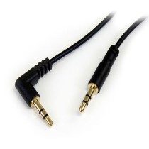 CABLE DE AUDIO DE 91CM DELGADO - AUDIO ESTEREO MINI JACK DE 3.5MM EN ANGULO DERECHO MACHO A MACHO -  [ MU3MMSRA ][ CB-2475 ]