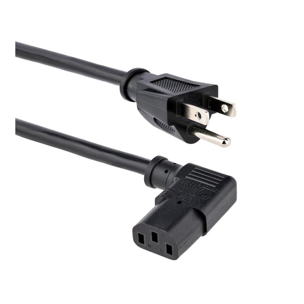 CABLE DE CORRIENTE DE 1M ESTANDAR DE ALIMENTACION DE COMPUTADORA, ACODADO EN ANGULO RECTO - 18AWG -  [ PXT101L3 ][ CB-2490 ]