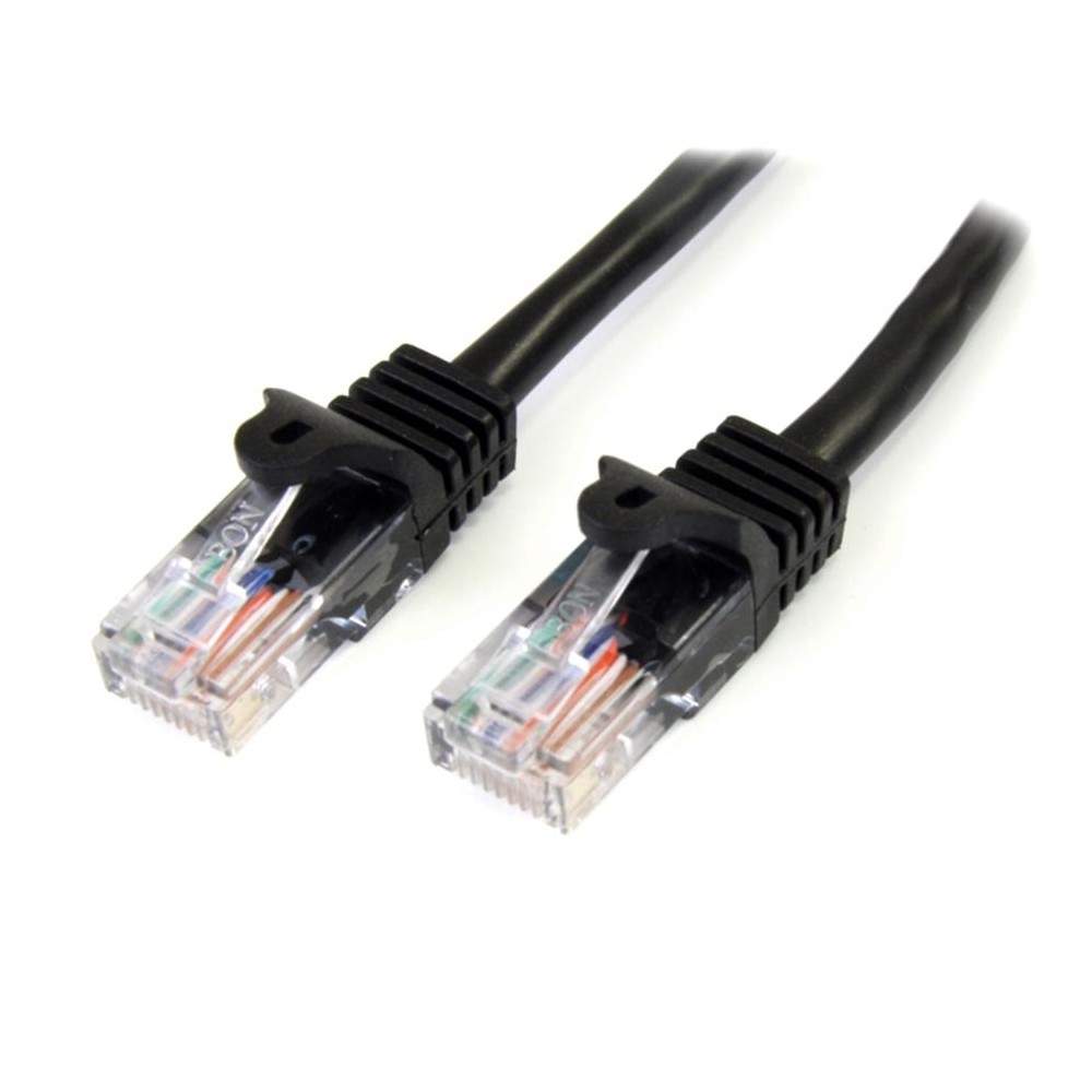 CABLE DE 2M NEGRO DE RED FAST ETHERNET CAT5E RJ45 SIN ENGANCHE - CABLE PATCH SNAGLESS - STARTECH.COM [ 45PAT2MBK ][ CB-2491 ]