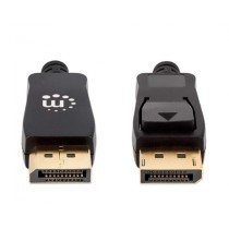 CABLE DISPLAYPORT,MANHATTAN,353618, V1.4 M-M 2.0M NEGRO 8K60HZ,CHAPADOS EN ORO [ 353618 ][ CB-2635 ]