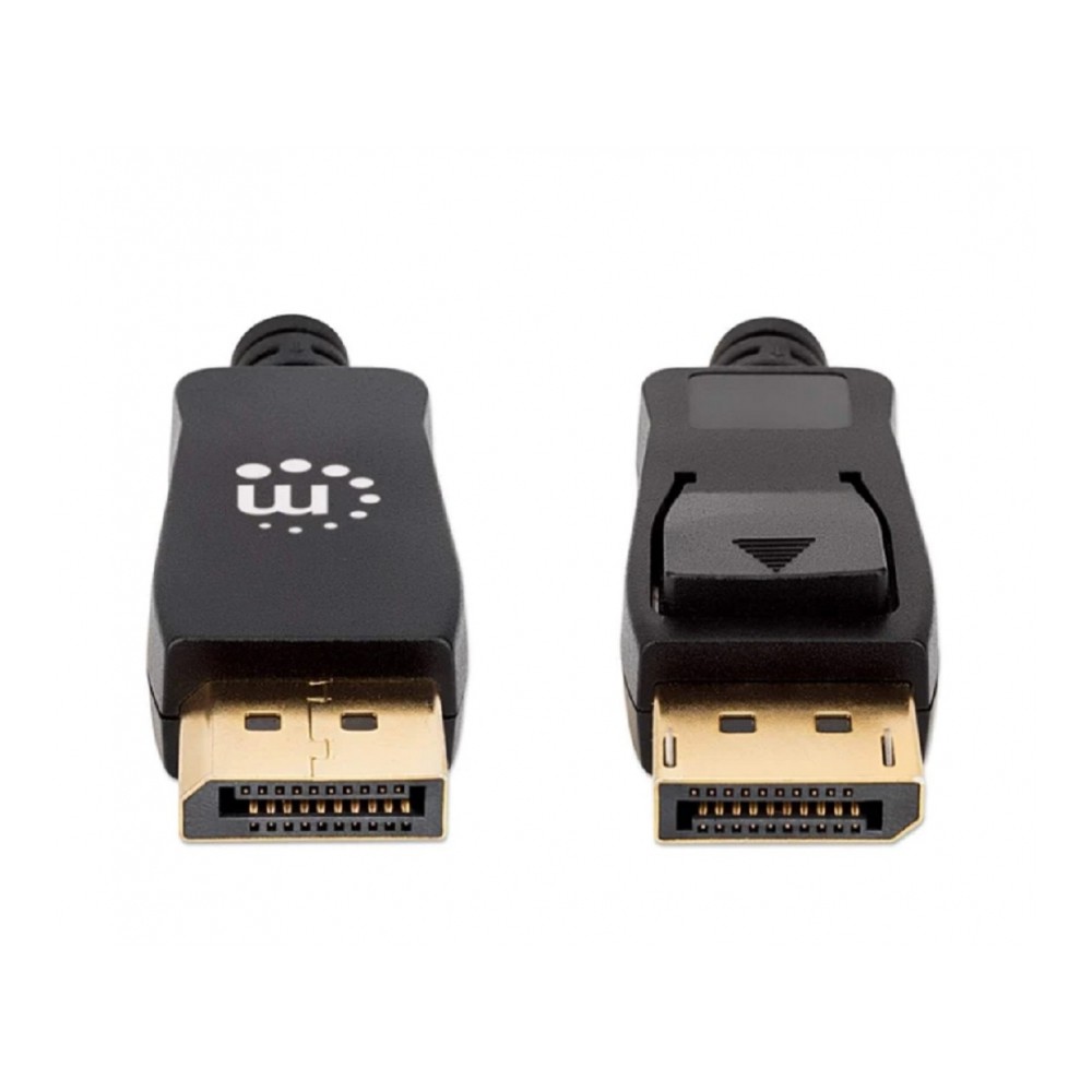 CABLE DISPLAYPORT,MANHATTAN,353618, V1.4 M-M 2.0M NEGRO 8K60HZ,CHAPADOS EN ORO [ 353618 ][ CB-2635 ]